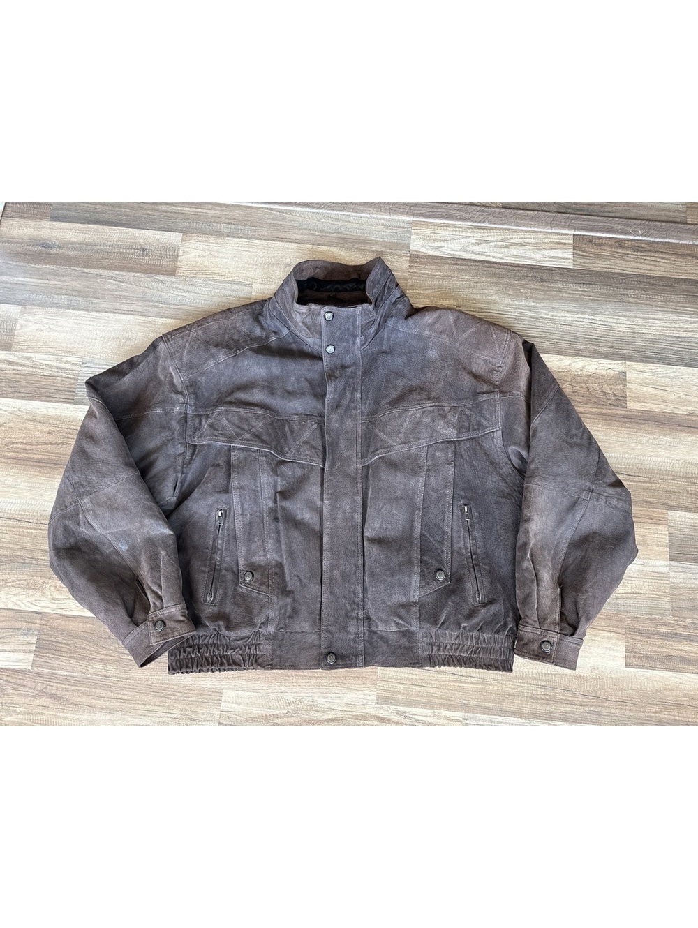 GreatLand Brown Genuine Leather Bomber Jacket Men's 2X Full Zip Western Vintage
